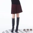 【MYVEGA 麥雪爾】羊毛黑紅格紋百摺保暖褲裙-紅