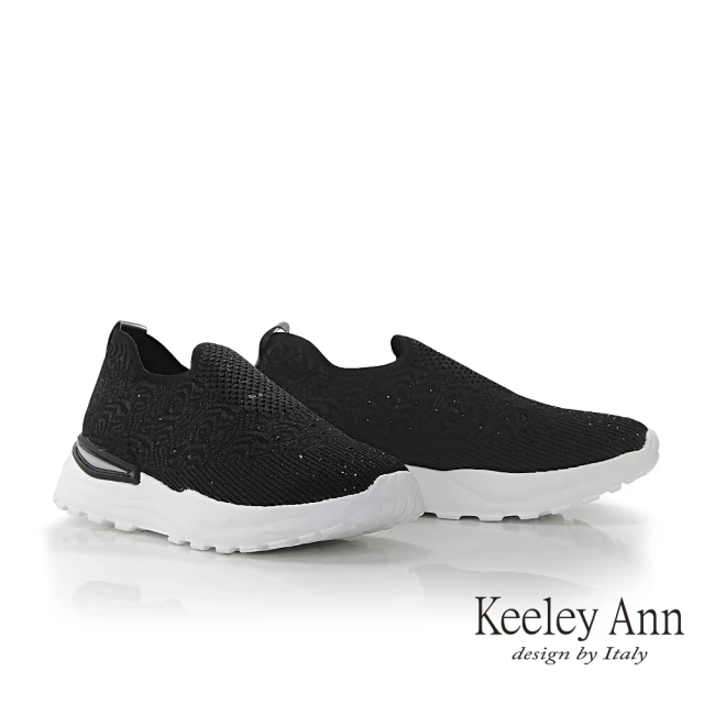 Keeley Ann 透氣飛織輕量休閒鞋(黑色376822110-Ann系列)