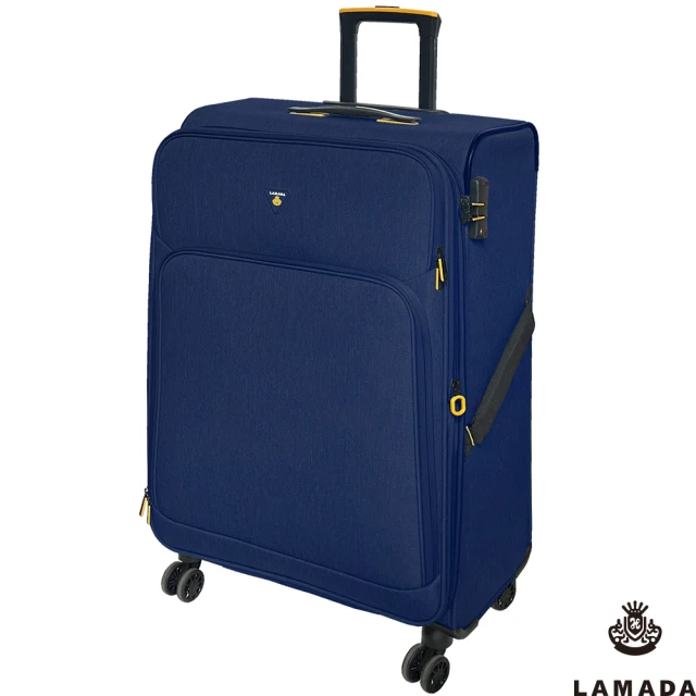 【LAMADA】28吋 限量款輕量都會系列布面旅行箱/行李箱/布箱(藍)
