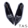 【TAS】唯美流線羊皮尖頭高跟鞋(黑色)