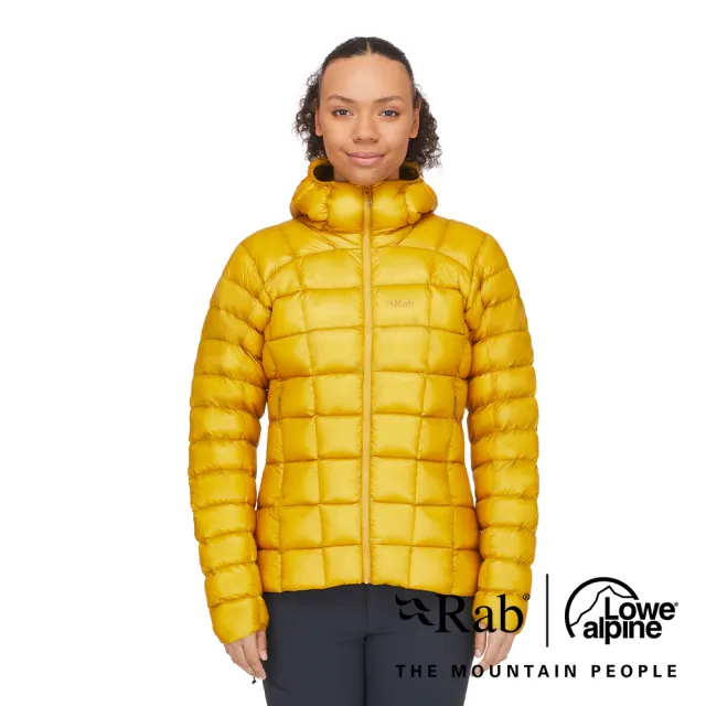 【RAB】Mythic Alpine Jacket Wmns 神話輕量羽絨連帽外套 女款 撒哈拉黃 #QDB46