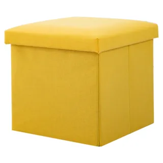 【樂適多】棉麻可折疊收納椅 MO7450(折疊收納椅 收納椅 穿鞋凳 收納凳)
