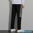【B+ 大尺碼專家】現貨-大小尺碼-織帶設計 平口 棉質 運動 休閒長褲(0204178)