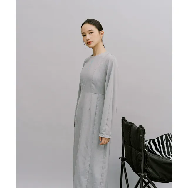【plain-me】SAAKO 剪裁蓬袖洋裝 SAA5003-231(女款 共1色 長袖裙裝 休閒洋裝)