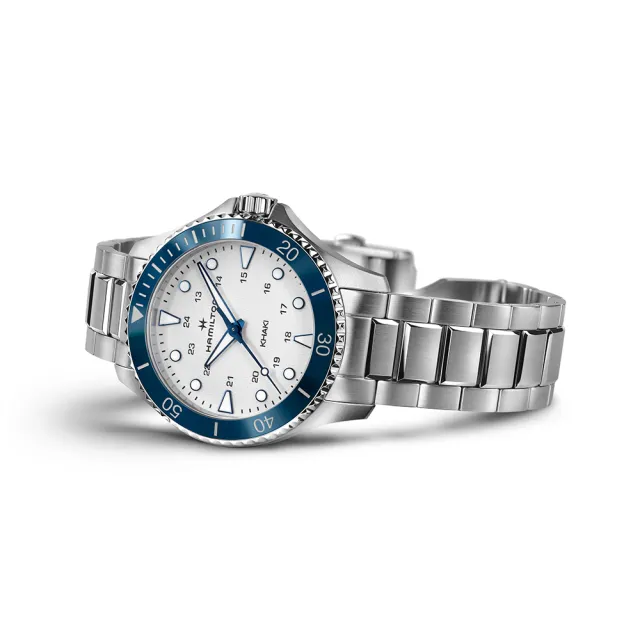 【HAMILTON 漢米爾頓旗艦館】卡其海軍系列腕錶(石英機芯 中性 金屬錶帶  H82231150)