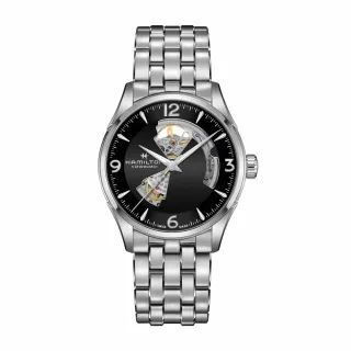 【HAMILTON 漢米爾頓旗艦館】爵士大師系列Open Heart鏤空腕錶42mm(自動上鍊 中性 精鋼錶帶 H32705131)