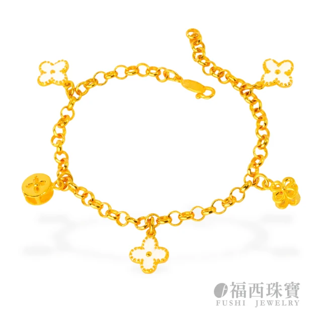 福西珠寶 9999黃金手鍊 麻花雙層小碎金手鍊(金重：1.0