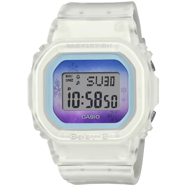 CASIO 卡西歐 卡西歐Baby-G 經典方形電子錶-透明白(BGD-560WL-7 台灣公司貨)