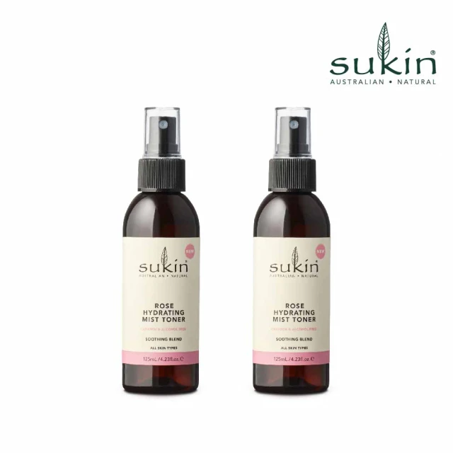 Sukin 保濕噴霧-玫瑰之戀 125ml 二入組(大馬士革玫瑰 化妝水 保濕噴霧)