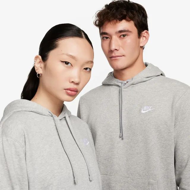 NIKE 耐吉】上衣男款長袖上衣帽T 運動AS M NSW CLUB HOODIE PO FT 灰 