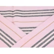 【BURBERRY 巴寶莉】BURBERRY清新條紋設計美麗諾羊毛/羊絨流蘇圍巾(粉)