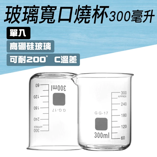 TOR 玻璃燒杯300ml 杯壁加厚 實驗玻璃 廣口燒杯 高硼硅玻璃 GCL300-F(玻璃燒杯 刻度杯 耐熱水杯)