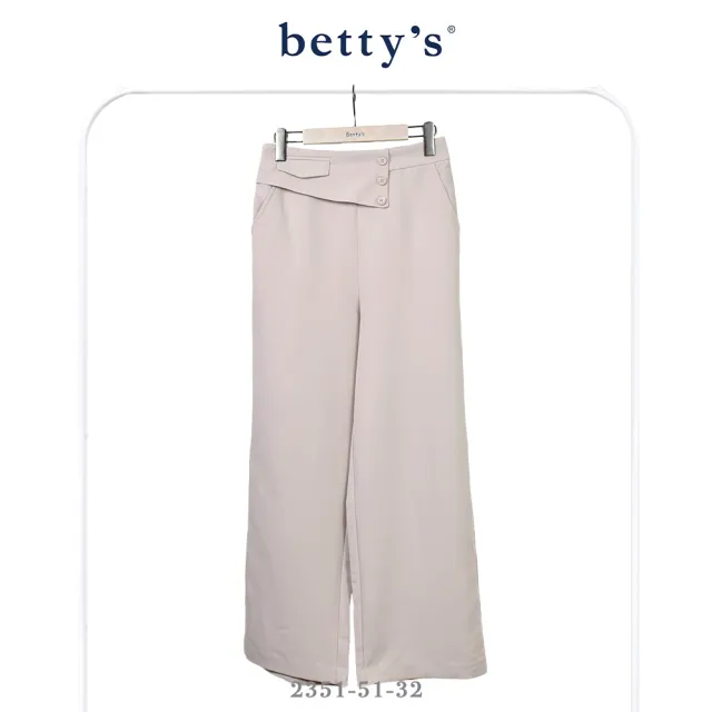 【betty’s 貝蒂思】鬆緊高腰造型褲頭落地直筒褲(共二色)