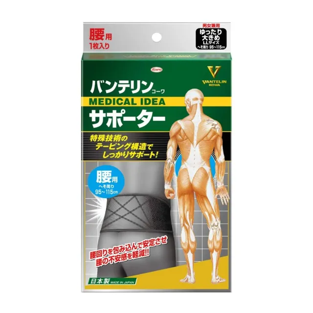 【KOWA】日本製萬特力護具 - 腰部黑M/L/LL(涼感透氣護具 護腰 護腰帶 透氣護腰帶)