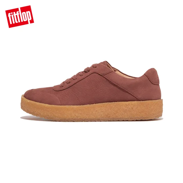 【FitFlop】RALLY TUMBLED-NUBUCK CREPE SNEAKERS百搭繫帶休閒鞋-女(土棕色)