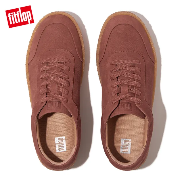 【FitFlop】RALLY TUMBLED-NUBUCK CREPE SNEAKERS百搭繫帶休閒鞋-女(土棕色)