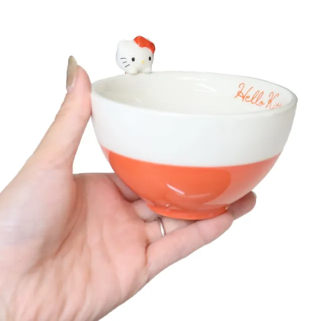 【SANRIO 三麗鷗】杯緣子造型陶瓷飯碗 Hello Kitty(餐具雜貨)