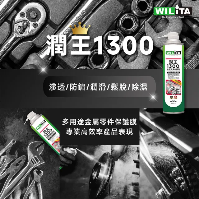 【WILITA 威力特】8合1全能潤王1300滲透潤滑鬆脫劑600ml 一瓶抵多瓶!!(12入量販組)