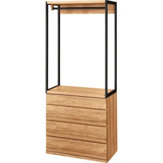 【NITORI 宜得利家居】◎開放式衣櫥 衣櫃 ATEN 80BC LBR(開放式衣櫥 衣櫃 衣櫥 ATEN) 