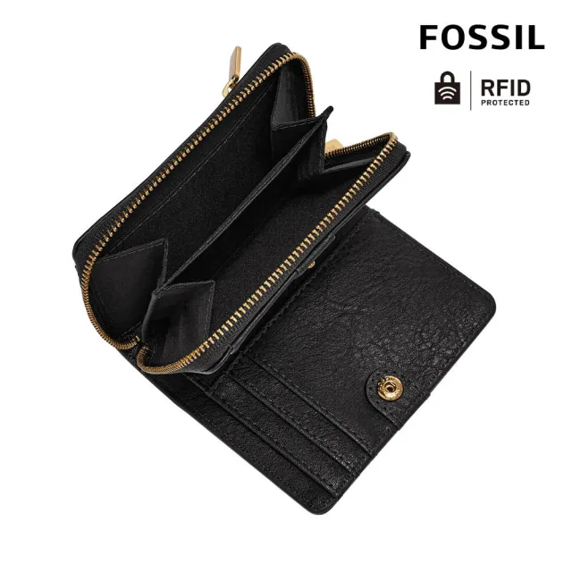 【FOSSIL 官方旗艦館】Logan RFID 黑色迷你多功能短夾SL7923001