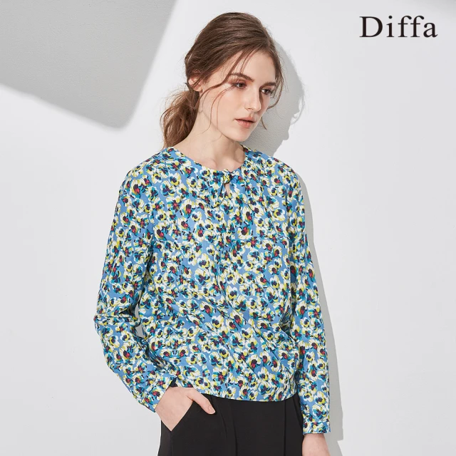 Diffa 歐風質感花卉拉克蘭袖上衣-女折扣推薦