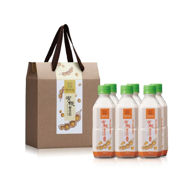 【秧田良品】有機無糖原味香豆奶六入禮盒裝(360ml/瓶)