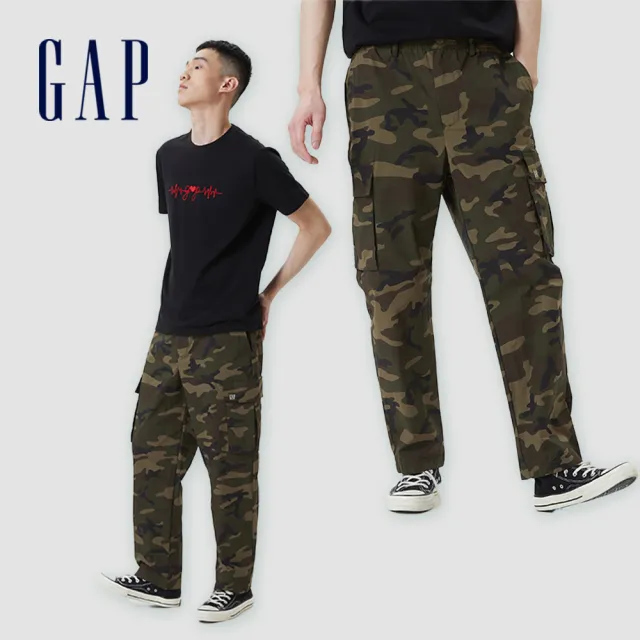 【GAP】男裝 Logo鬆緊工裝褲 輕透氣系列-多色可選(606623)