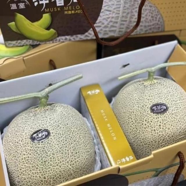 【RealShop 真食材本舖】日本頂級品種 阿露斯哈密瓜3.2kg±10%x1盒(兩顆裝禮盒 水果禮盒)