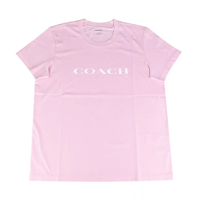 【COACH】ESSENTIALESSENTIAL經典標誌女生短袖T-SHIRT(亮粉紅x白)