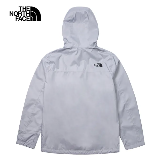 【The North Face】北面男款灰色防水透氣連帽衝鋒衣｜88RDA91