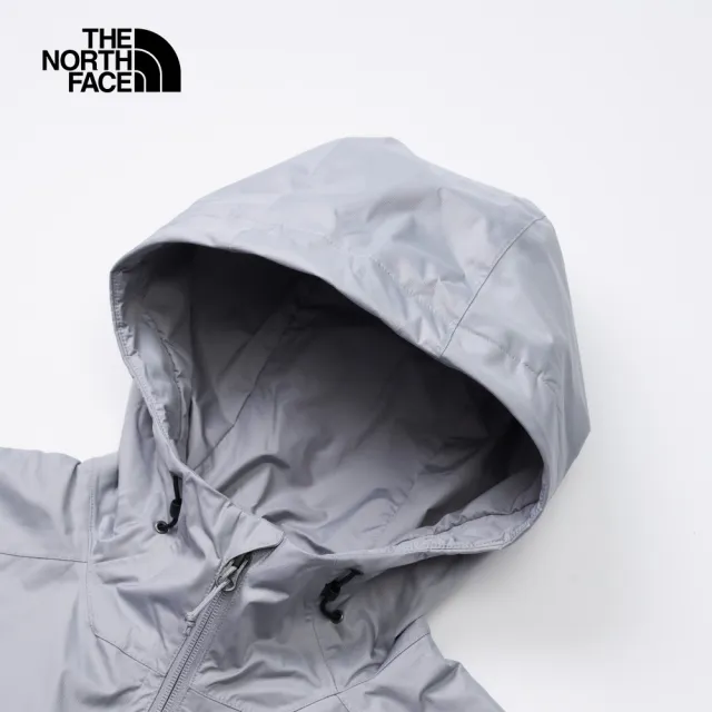 【The North Face】北面男款灰色防水透氣連帽衝鋒衣｜88RDA91