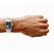 【EMPORIO ARMANI 亞曼尼】官方授權E1 男Diego簍空機械錶 銀色不鏽鋼鍊 錶徑36mm-贈高檔6入收藏盒(AR60067)