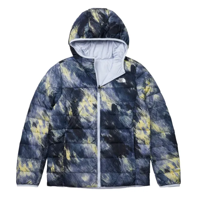 【The North Face 官方旗艦】北面女款藍色DWR防潑水保暖連帽羽絨外套｜83OKOW1(700蓬鬆度)