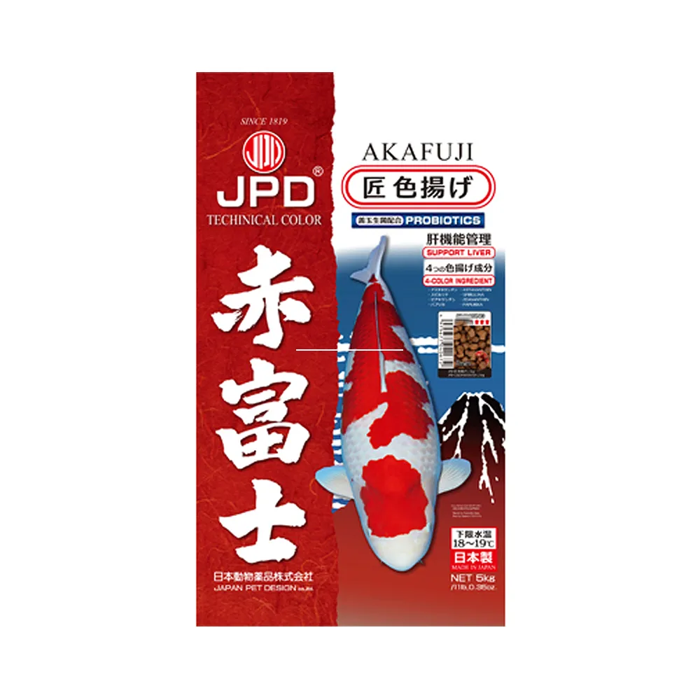 【JPD】日本高級錦鯉飼料-赤富士 沉下性 強效色揚 L 5kg(日本製造、含益生菌)