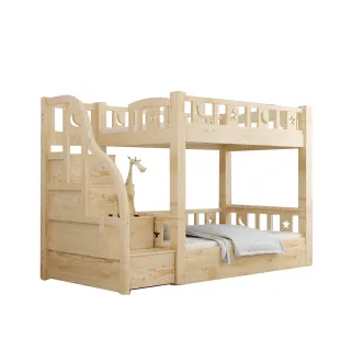 【HABABY】兒童雙層床 可拆同寬階梯款-加大單人(上下鋪、床架、成長床 、雙層床、兒童床架、台灣製)