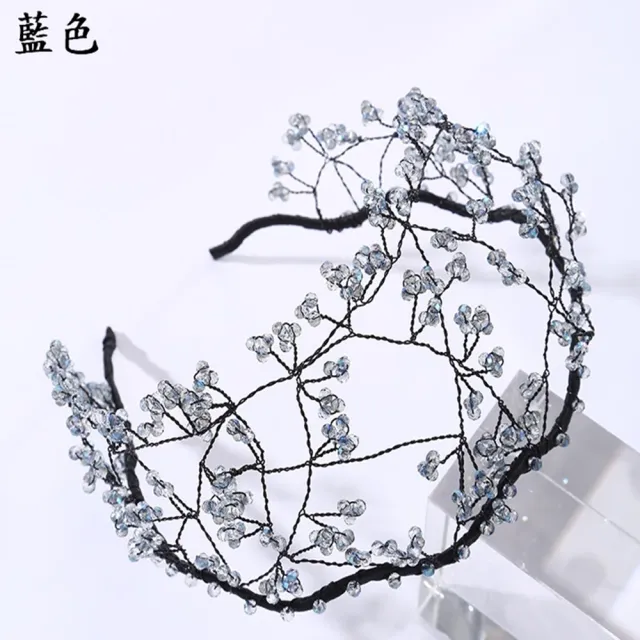 【巴黎精品】現貨+預購 髮箍水晶髮飾(精緻編織串珠寬版女飾品a1da12)
