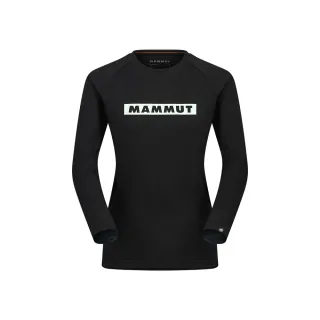 【Mammut 長毛象】QD Logo Print LS T-Shirt AF W 快乾LOGO長袖T恤 黑/薄荷綠PRT2 女款 #1016-01040