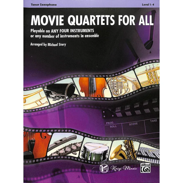 【Kaiyi Music 凱翊音樂】電影曲四重奏樂譜 可混4種樂器 次中音薩克斯風 第1-4級