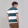 【JOHN HENRY】VARSITY刺繡橫條短袖POLO衫-綠色