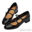 【Grace Gift】雙帶低跟芭蕾舞鞋
