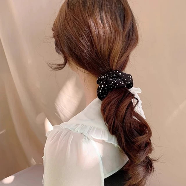 【UNICO】韓國質感閃鑽法式優雅髮圈(聖誕/髮飾)
