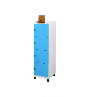 【艾蜜莉的家】1.3尺塑鋼藍白色活動置物櫃 收納櫃(可改固定腳粒-電聯時請先告知)