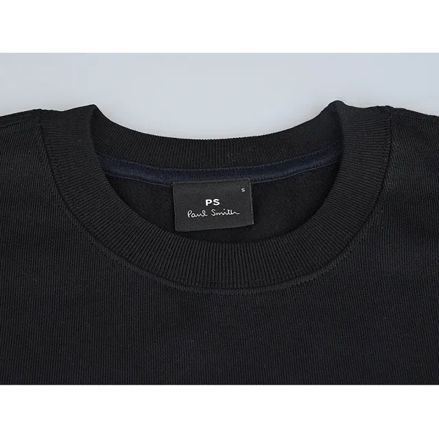 【Paul Smith】PAUL SMITH英文印字LOGO純棉質破損滑板圖圓領長袖T恤(男款/黑)