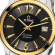 【TITONI 梅花錶】官方授權T1 男 空中霸王 紳士機械腕錶 黑x雙色-錶徑37.8mm-贈高檔6入收藏盒(83933SY-324)