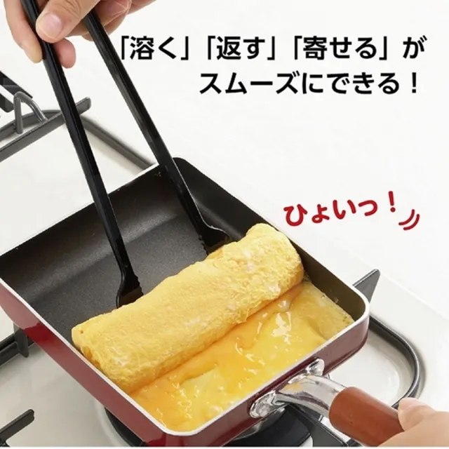 【AKEBONO 曙產業】玉子燒煎鉗 攪拌筷 料理夾 黑色(日本製)