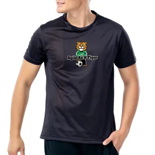 【MISPORT 運動迷】台灣製 運動上衣 T恤-虎嘯足球場/運動排汗衫(MIT專利呼吸排汗衣)
