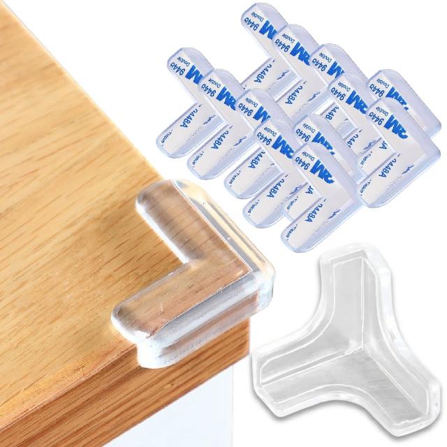 【全面保護】直角防撞角-12入組(安全防護 居家安全 桌腳 L型桌角 防護墊 透明矽膠 軟墊 透明桌腳墊)