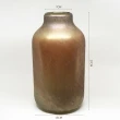 【YU Living 信歐傢居】復古縮口長形玻璃花瓶 花器(高25.5cm/琥珀色)