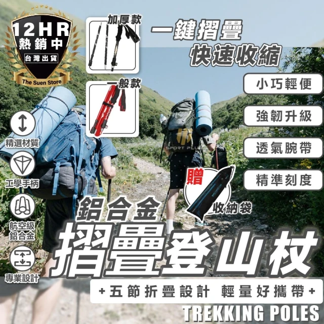 S-SportPlus+ 鋁合金登山杖 登山杖(輕量摺疊登山