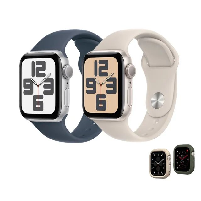 犀牛盾錶殼組【Apple】Apple Watch SE2 2023 GPS 40mm(鋁金屬錶殼搭配運動型錶帶)